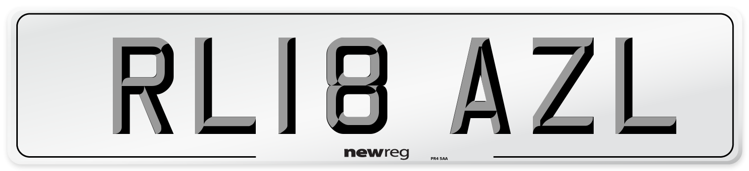 RL18 AZL Number Plate from New Reg